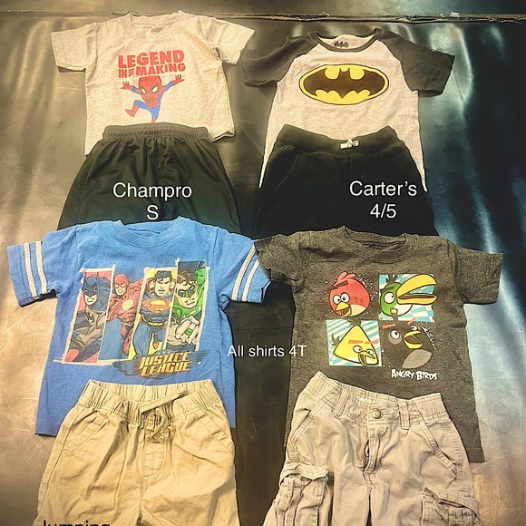 Boys 8 piece character tees and shorts set - Picture 1 of 1